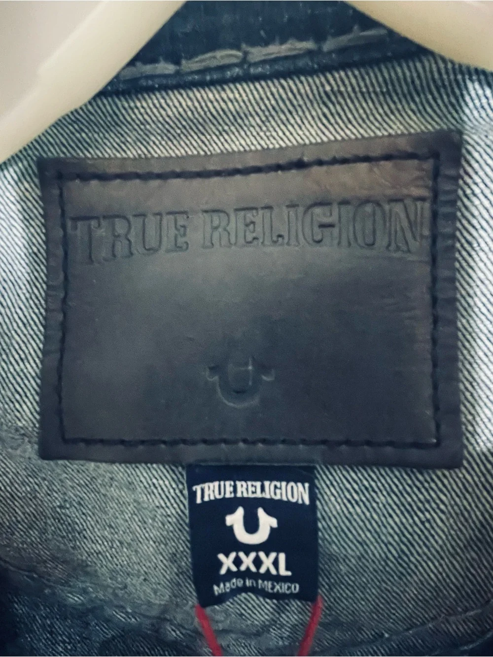 Vintage True Religion Jimmy Super T Red Stitch  Denim Trucker Jacket XXXL